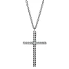 Collier Kreuz aus 750 Gold Weißgold 27 Brillanten 0,09ct TW-SI L:42cm