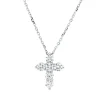 Collier Kreuz aus 750 Gold Weißgold 6 Brillanten 1,04ct TW-VSI L:45cm
