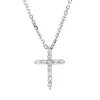 Collier Kreuz aus 750 Gold Weißgold 11 Brillanten 0,14ct TW-VSI L:45cm
