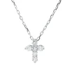 Collier Kreuz aus 750 Gold Weißgold 6 Brillanten 0,23ct TW-VSI L:45cm