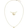 Collier mit Anhänger Kreis 750 Gold Gelbgold 6 Diamanten 0,042 Ct. 42-45cm