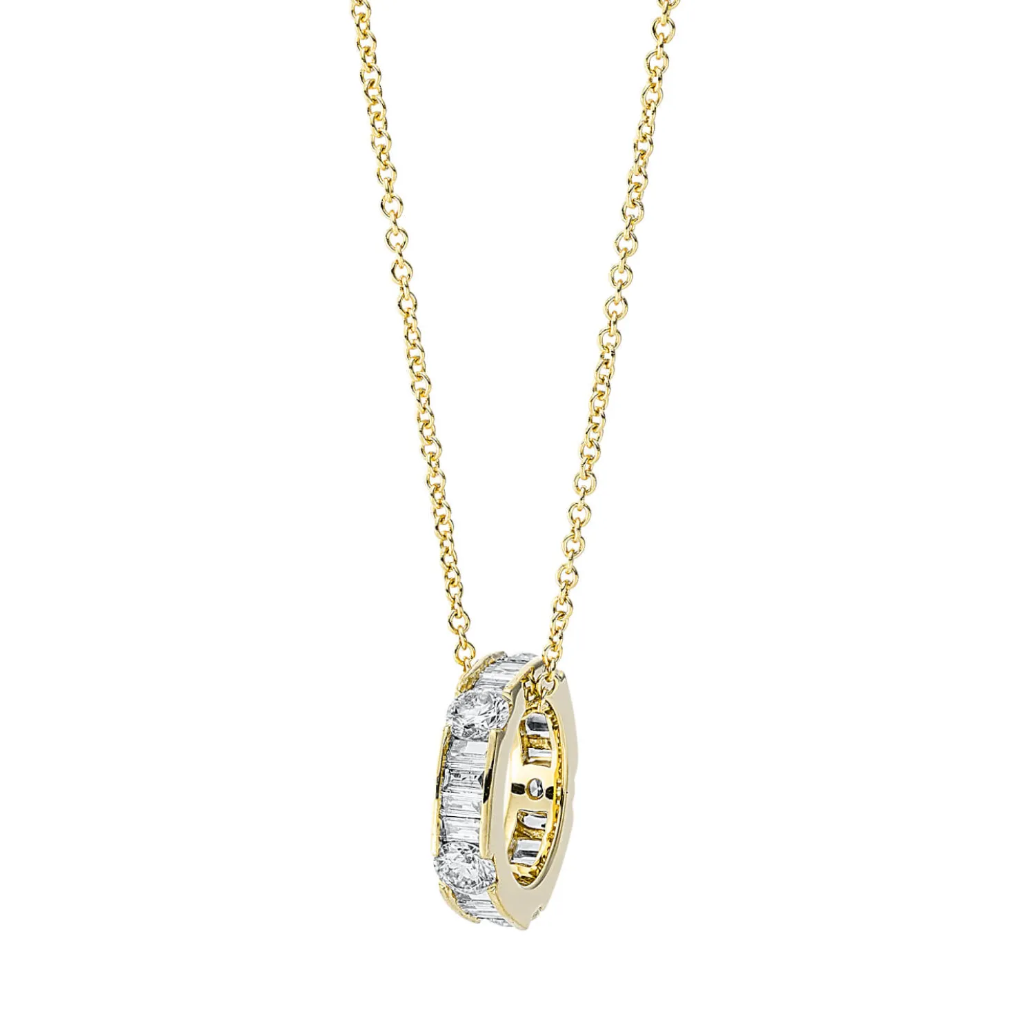 Collier mit Ring aus 750 Gold Gelbgold 25 Diamanten 0,69ct TW-SI L:45cm