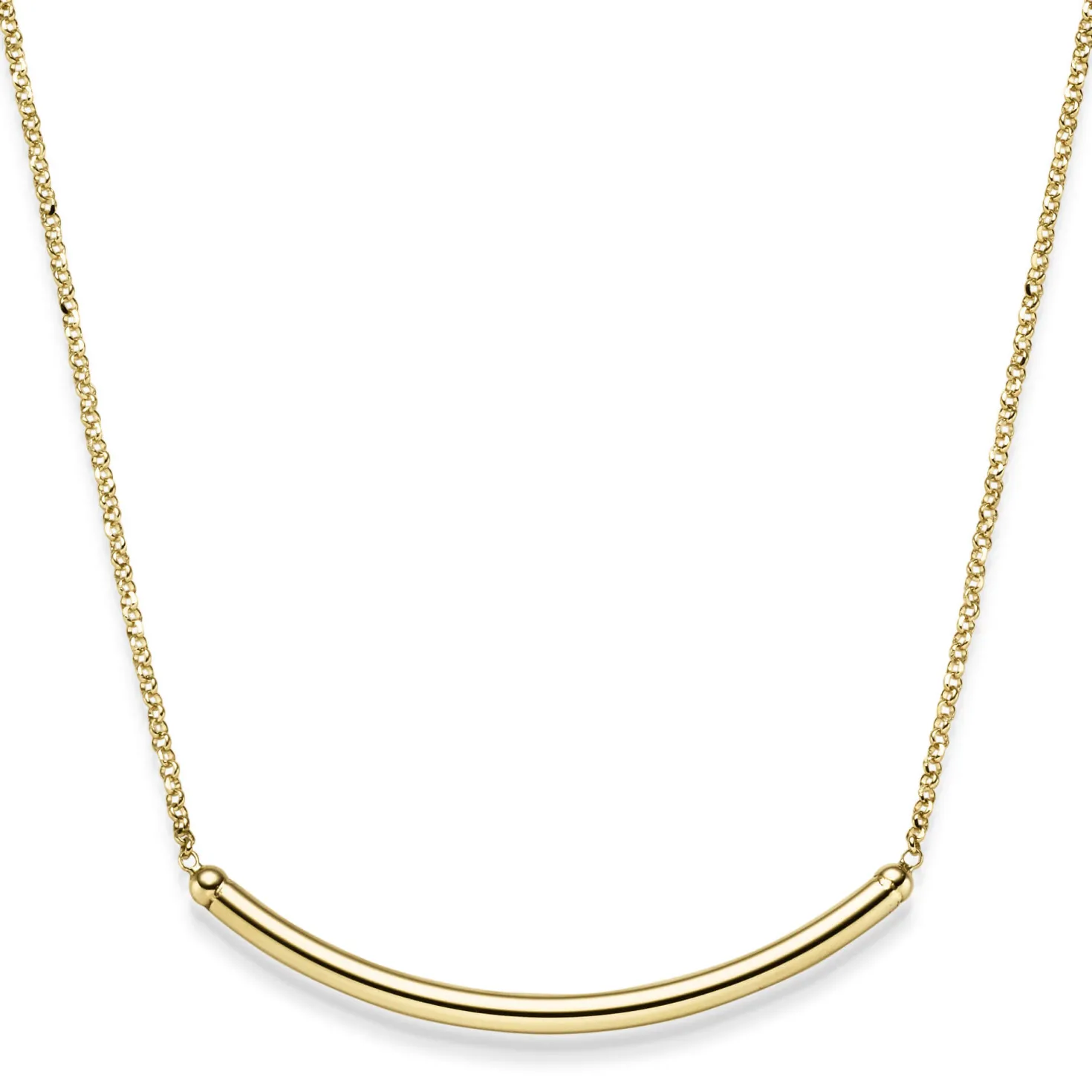 Collier Mittelteil Anhänger in Bogenform 585 Gold Gelbgold 45cm