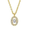 Collier Oval aus 750 Gold Gelbgold 15 Brillanten 0,1ct TW-SI L:42cm