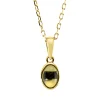 Collier Oval aus 750 Gold Gelbgold Peridot 0,49ct L:45cm Zarge