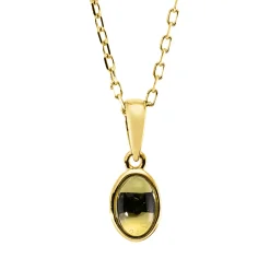 Collier Oval aus 750 Gold Gelbgold Peridot 0,49ct L:45cm Zarge