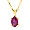 Collier Oval aus 750 Gold Gelbgold Rubin 0,58ct rot L:45cm