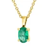 Collier Oval aus 750 Gold Gelbgold Smaragd 0,48ct grün L:45cm