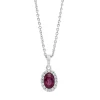Collier Oval aus 750 Weißgold Rubin 0,47ct rot 16 Brillanten 0,07ct TW-SI L:45cm