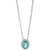 Collier Oval 750 Weißgold Smaragd 0,4ct grün 16 Brillanten 0,07ct TW-SI L:45,7cm