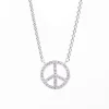 Collier Peace aus 750 Gold Weißgold 39 Brillanten 0,13ct TW-SI