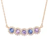 Collier 750 Rotgold 5 Saphire 0,54ct mehrfarbig 52 Brillanten 0,2ct TW-SI L:45cm