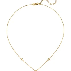 Collier Rundankerkette Glaube Liebe Hoffnung aus 925 Silber vergoldet 38-43cm