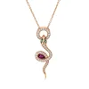 Collier Schlange 750 Rotgold 3 Tsavorithe 0,41ct grün 45 Brillanten 0,29ct F-VSI
