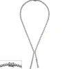 Collier Silberkette Halskette Halsschmuck mit weißen Zirkonia, 925 Silber 42cm