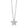 Collier Stern aus 750 Weißgold 5 Diamanten Fanatsy-Schliff 0,26ct F-vsi/si L:42cm