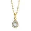 Collier Tropfen aus 750 Gold Gelbgold 13 Diamanten 0,25ct TW-SI L:45,7cm