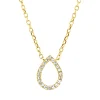 Collier Tropfen aus 750 Gold Gelbgold 20 Diamanten 0,04ct TW-SI L:45cm