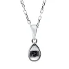 Collier Tropfen aus 750 Gold Weißgold Amethyst 0,34ct grün L:45cm Zarge