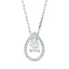 Collier Tropfen aus 750 Gold Weißgold 23 Diamanten 0,46ct TW-SI L:45cm