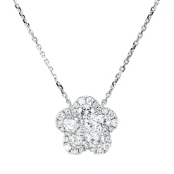 Collier 750 Weißgold 6 Brillanten 1,2ct TW-SI 25 Brillanten 0,3ct TW-SI L:43,2cm