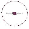 Collier 750 Weißgold 19 Rubine 10,67ct rot 180 Brillanten 3,29ct TW-VSI/SI L:44cm