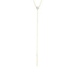 Collier Y-Kette aus 585 Gold Gelbgold Brillant 0,1ct TW-SI L:45,7cm Zarge