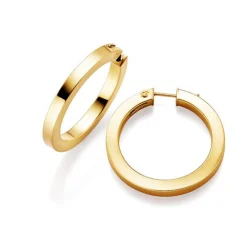 Creole Creolen ca. 33x2,8mm, Ohrringe Ohrschmuck, 585 Gold Gelbgold, eckig