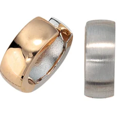 Creole Creolen 5,1mm aus 585 Gold Weißgold Rotgold mattiert Ohrschmuck für Damen