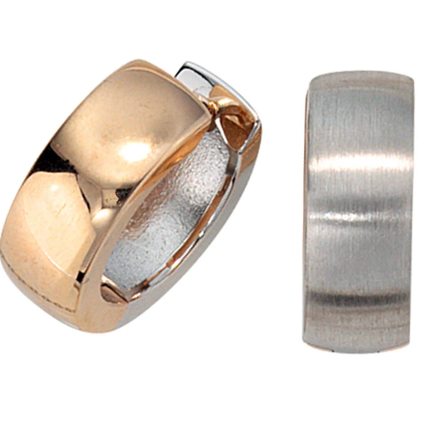 Creole Creolen 5,1mm aus 585 Gold Weißgold Rotgold mattiert Ohrschmuck für Damen