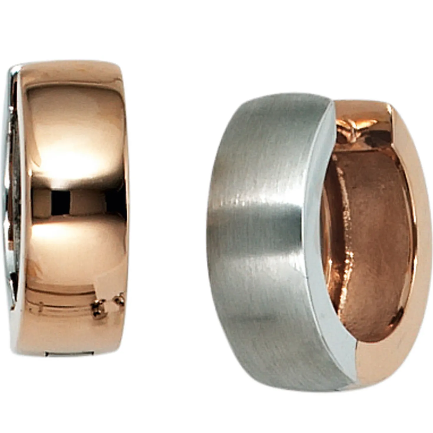 Creole Creolen 5,1mm aus 585 Gold Weißgold Rotgold mattiert Ohrschmuck für Damen