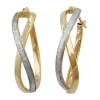 Creole Creolen 26mm, 375 Gold, gekreuzt, bicolor rhodiniert, Damen