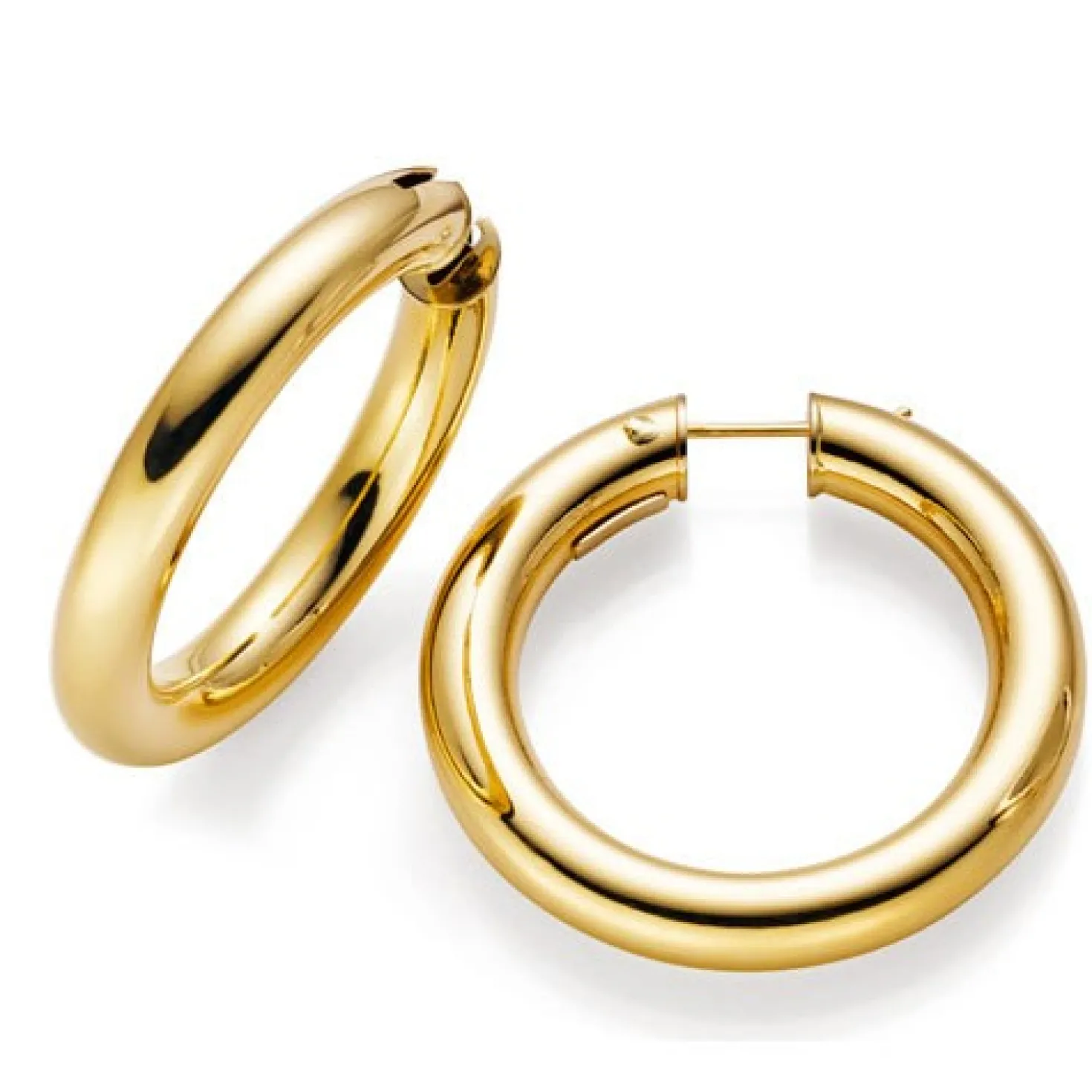 Creole Creolen 40mm, Ohrringe Ohrschmuck, 585 Gold Gelbgold, rund
