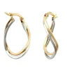 Creole Creolen Ohrringe, 22mm, 375 Gold, bicolor rhodiniert, Damen