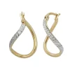 Creole Creolen 23x2mm Ohrringe Damen bicolor 375 Gold Ohrschmuck Goldohrringe