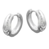 Creole Creolen 14x6mm Ohrringe gewölbt mit Zirkonia 925 Silber Silberohrringe