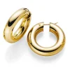 Creole Creolen 35x8mm, Ohrringe Ohrschmuck, 585 Gold Gelbgold, glatt, rund