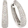 Creole Creolen 5,3x24mm oval 925 Echt Silber mit Zirkonia Ohrschmuck