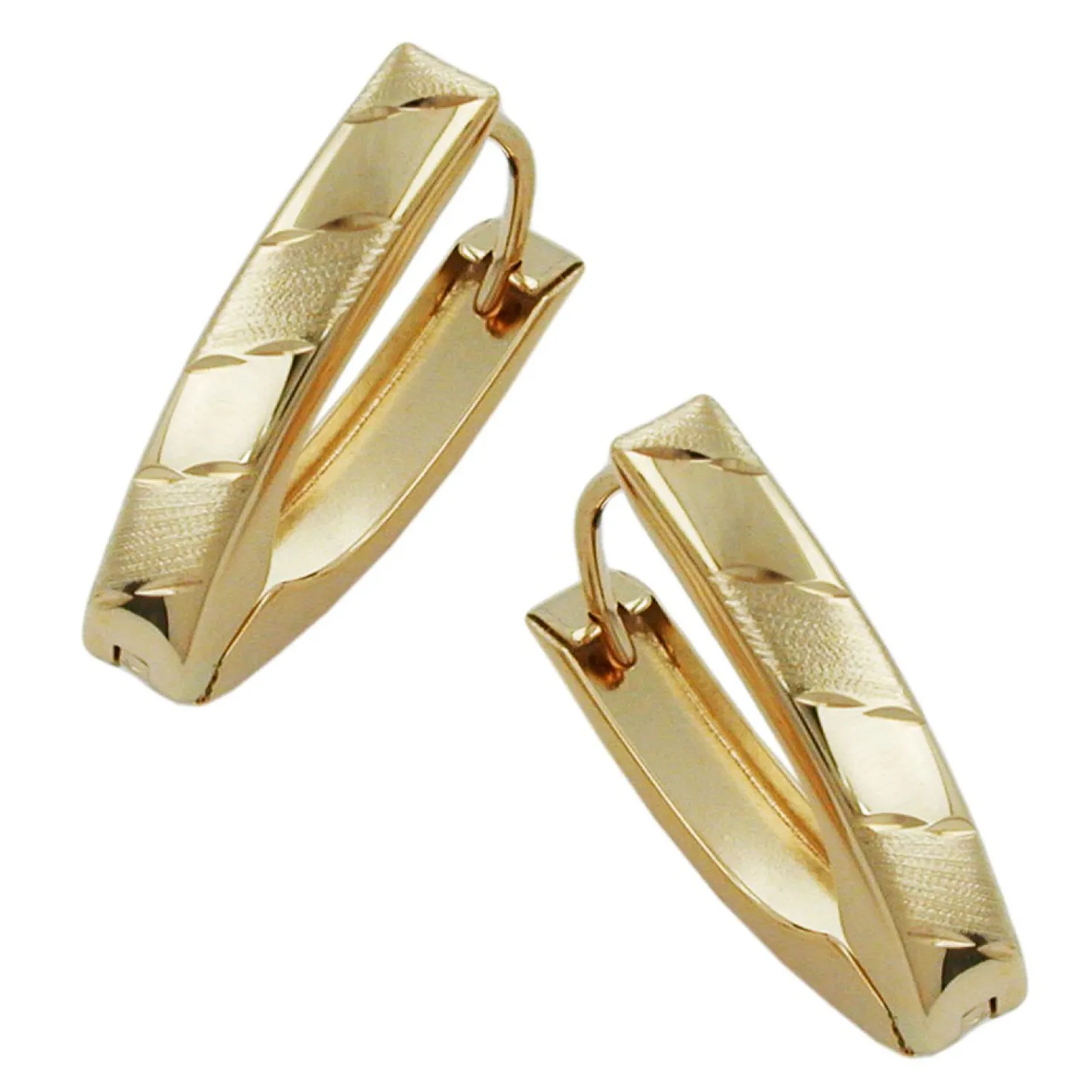 Creole Damenohrringe oval Goldschmuck 375 Gold Gelbgold NEU Ohrschmuck
