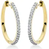 Creolen aus 750 Gelbgold 38 Brillanten 0,26ct TW-SI 21,1x1,6mm Fassung rhodiniert