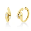 Creolen aus 750 Gelbgold 4 Diamanten Tropfen-Schliff 0,36ct TW-SI 21,3x7,2mm