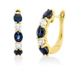 Creolen aus 750 Gelbgold 6 Saphire 2,66ct blau 4 Brillanten 0,52ct TW-SI 20x3,8mm