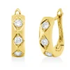 Creolen aus 750 Gold Gelbgold 6 Brillanten 0,29ct TW-SI 12,6x3,8mm