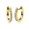 Creolen aus 750 Gold Gelbgold 16 Brillanten 0,16ct TW-SI 9,5x1,7mm