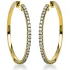 Creolen aus 750 Gold Gelbgold 50 Brillanten 0,7ct TW-SI 30x1,8mm