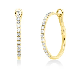 Creolen aus 750 Gold Gelbgold 30 Brillanten 0,76ct TW-SI 25,2x2mm