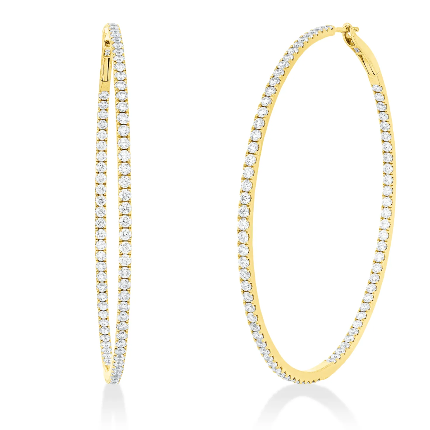 Creolen aus 750 Gold Gelbgold 158 Brillanten 3,3ct TW-SI 58x2,1mm