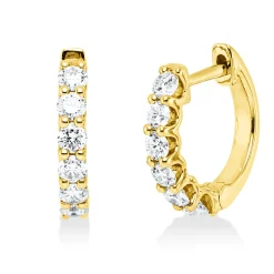 Creolen aus 750 Gold Gelbgold 12 Brillanten 0,68ct TW-SI 13,7x2,3mm