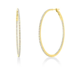 Creolen aus 750 Gold Gelbgold 158 Brillanten 1,19ct TW-SI 43,8x1,4mm