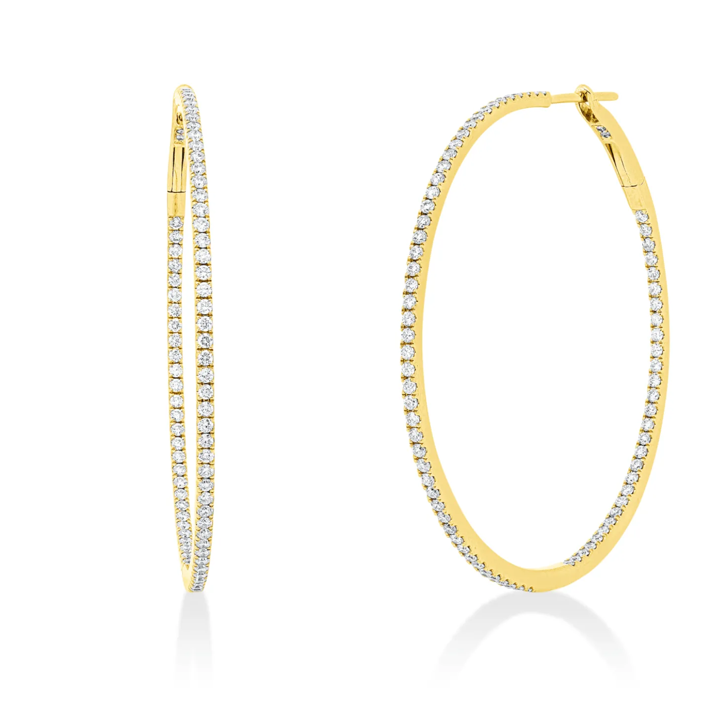Creolen aus 750 Gold Gelbgold 158 Brillanten 1,19ct TW-SI 43,8x1,4mm